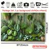 2D Monstera Bamboo Backdrop, Jungle Greenery Party Background