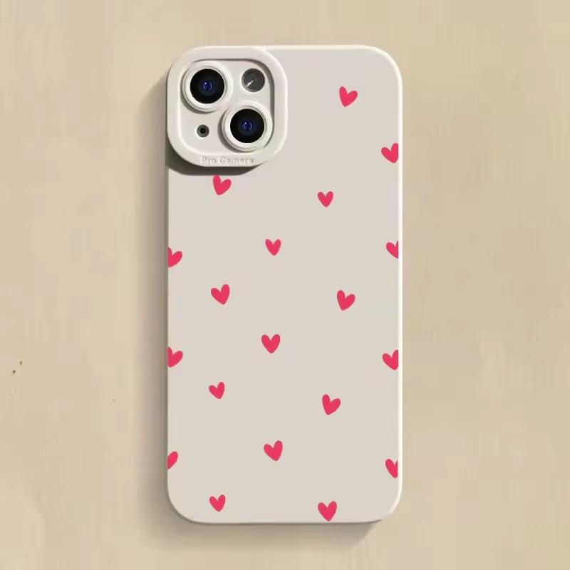 For iPhone 16 14 15 13 12 11 Pro Max X XR XS 7 8 15 16 Plus SE 2020 Shockproof Silicone Soft Black Love Heart Phone CaseCover