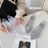 Yuzhihao Summer Women's Pointed Toe Closed Flat Sandals - Fashionable, Solid Color, Low Cut Design