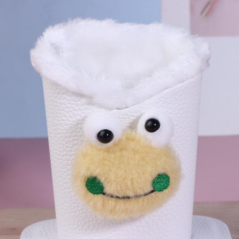 1Pc Plush Lined Glasses Case Cute Animal Design Faux Leather Ideal For Desk Or Bedside Table Protects Glasses And Pens