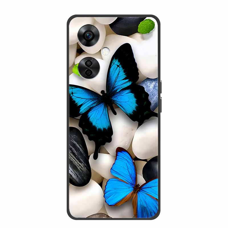 For OnePlus Nord CE 3 Lite 5G Cases Black Silicone Soft Cute Cat Rose Case For OnePlus Nord CE 3 5G Heart Lion Luxury TPU Cases