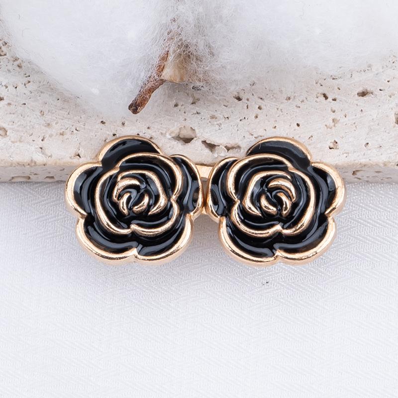 Rose Waist-Cinching Button: Metal-Free, Stitch-Free, Detachable Hook-and-Eye for Jeans