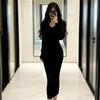 S Family French Pink V-Neck Knit Dress - Autumn/Winter Waist-Cinching, Elegant Coat Style