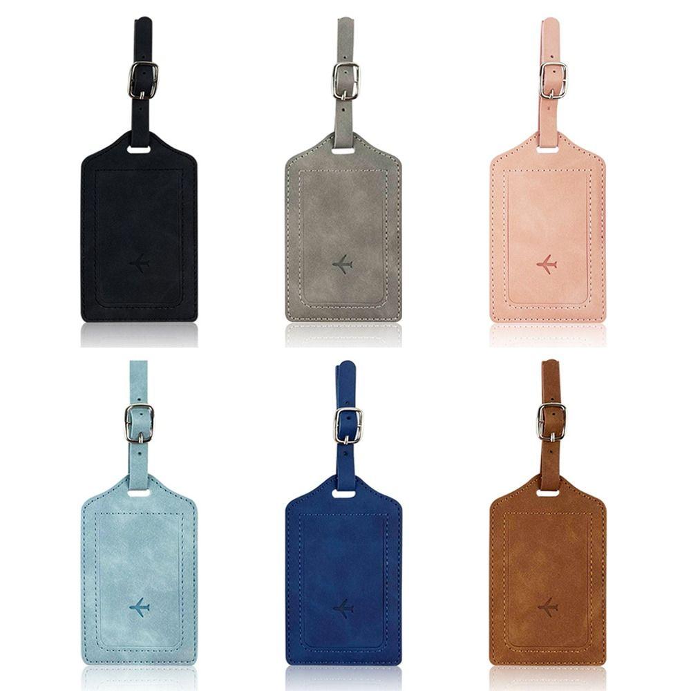 Fashion Leather Luggage Tag Travel Portable Baggage Label Universal with Signature Paper Boarding Tags Men Women