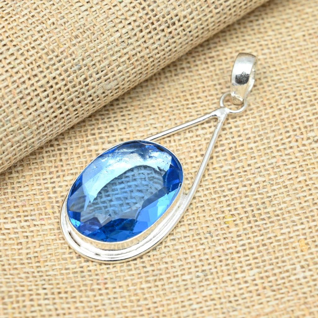 Cadou de nuntă cu pandantiv din argint Sterling 925, piatră prețioasă frumoasă, lucrată manual