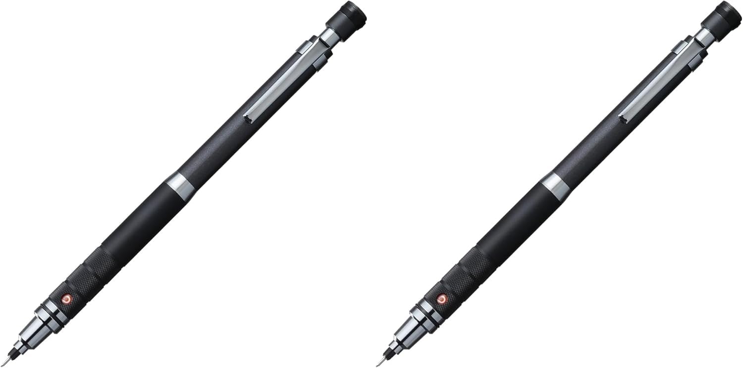 Mitsubishi Pencil Kuru Toga Knurled Gunmetallic Set of 2 Model, Barrel, 0.5mm,