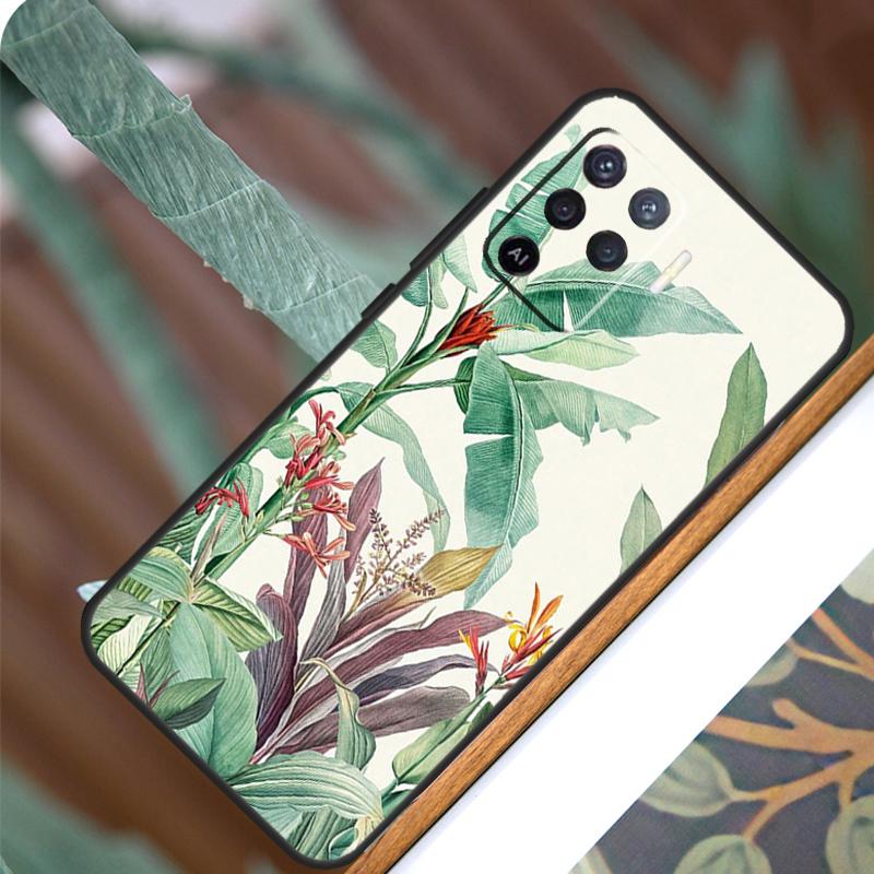 Tropické listy Pro OPPO A57 A57S A77 A5 A9 A53 A52 A72 A96 A76 A16 A54 A74 A94 A38 A58 A78 A15 A17 Pouzdro