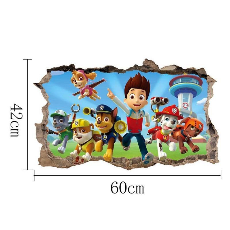 Paw Patrol Chase Cartoon Wall Stickers for Kid's Room Kindergarten Living Room Bedroom Wall Decoration Stickers Animated Poster