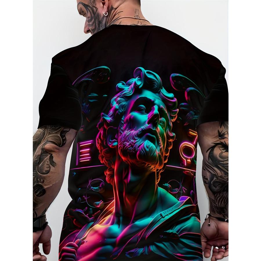 Short Sleeve Plus Size Summer Tee Men Outfit Man Print T Shirts Mens Casual Sportwear T Shirt Male