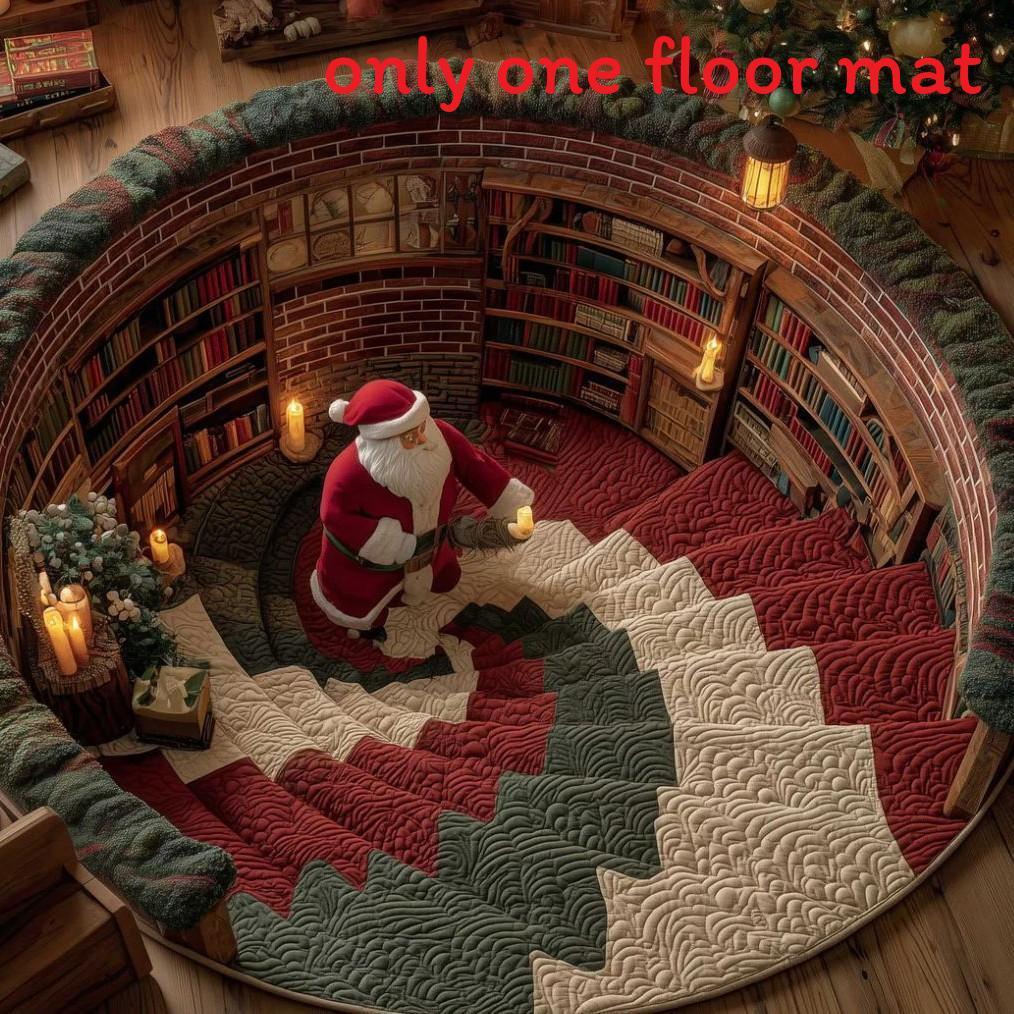 Christmas Cartoon Round Rug Waterresistant Carpet For Living Room Decor