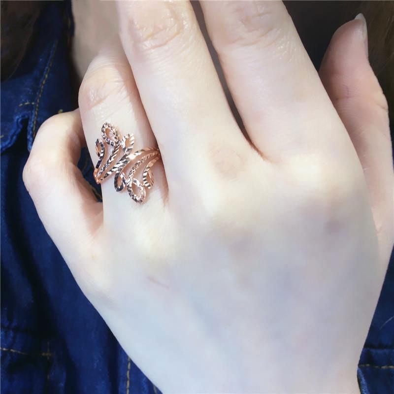 Purple Gold Hollow Horse Eye Ring Retro Rose Gold Plated Rhombus Sparkling Ring Jewelry