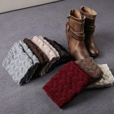 Women Crochet Knit Cute Leggings Boot Socks Leg Warmers Knee High