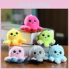 Adorable Reversible Octopus Plush Toy With Soft Short Plush In Multiple Colors