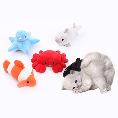 Cat Plush Toy Cartoon Marine Animal Bite-resistant Catnip Toys Chew Toy Pet Supplies For Indoor Cats