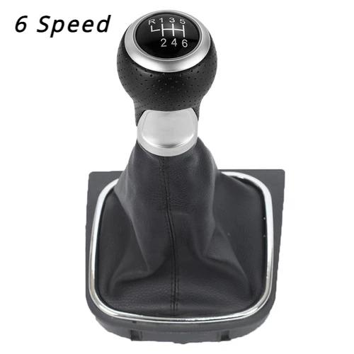 5 6 Speed Gear Shift Knob Leather Car Manual Stick HandBall for VW Golf 5 Golf 6 MK5 MK6 R32 GTI 2004-2009