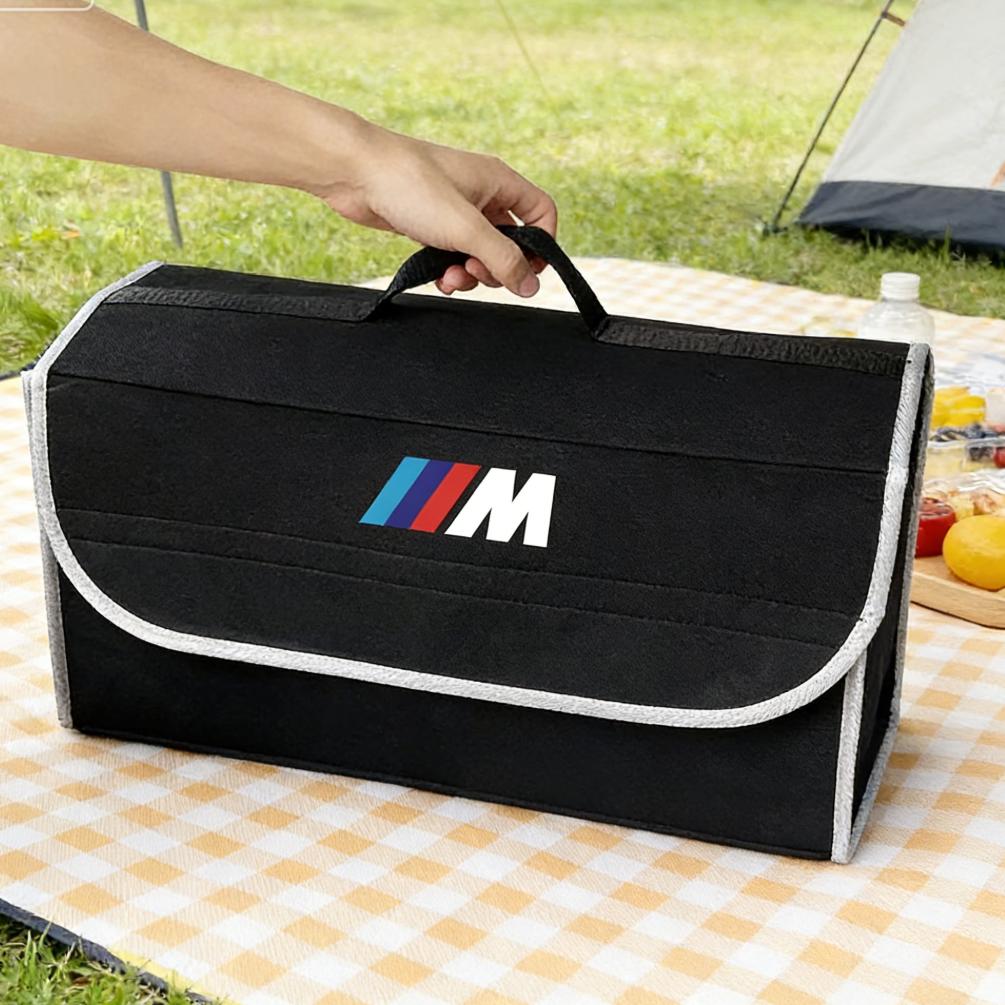 For BMW M Performance E46 E90 E60 F20 X1 F10 F30 X3 E70 Ornament Car Storage Box Foldable Felt Car Trunk Storage Box Accessories Gzdf57