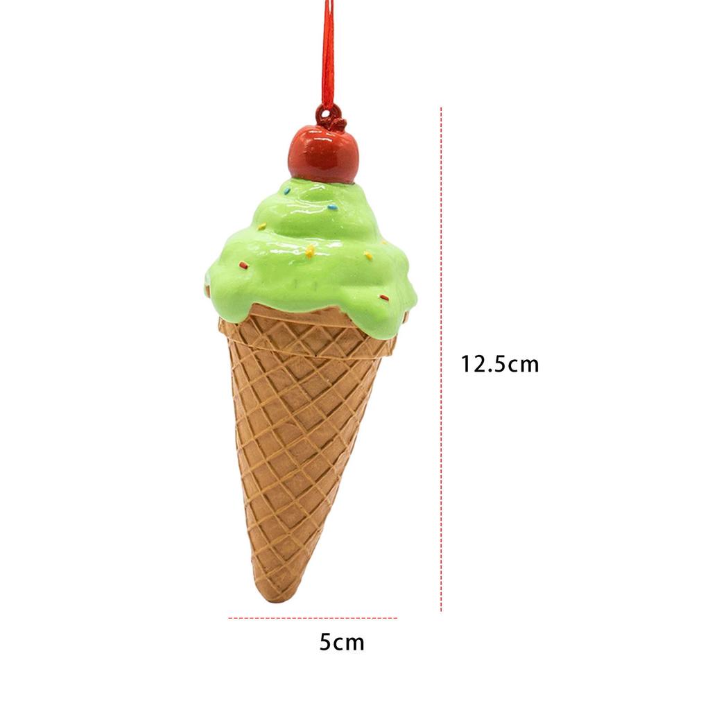 Cute Ice Cream Cone Christmas Hanging Ornaments Miniature Figurine Xmas Tree Pendant for Girls Women Home Party Xmas Tree Decor