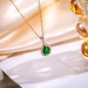 Colorful Zircon Water Drop Pendant Necklaces for Women Girls Stainless Steel Chain Simple Trendy Jewelry Accessories Gifts