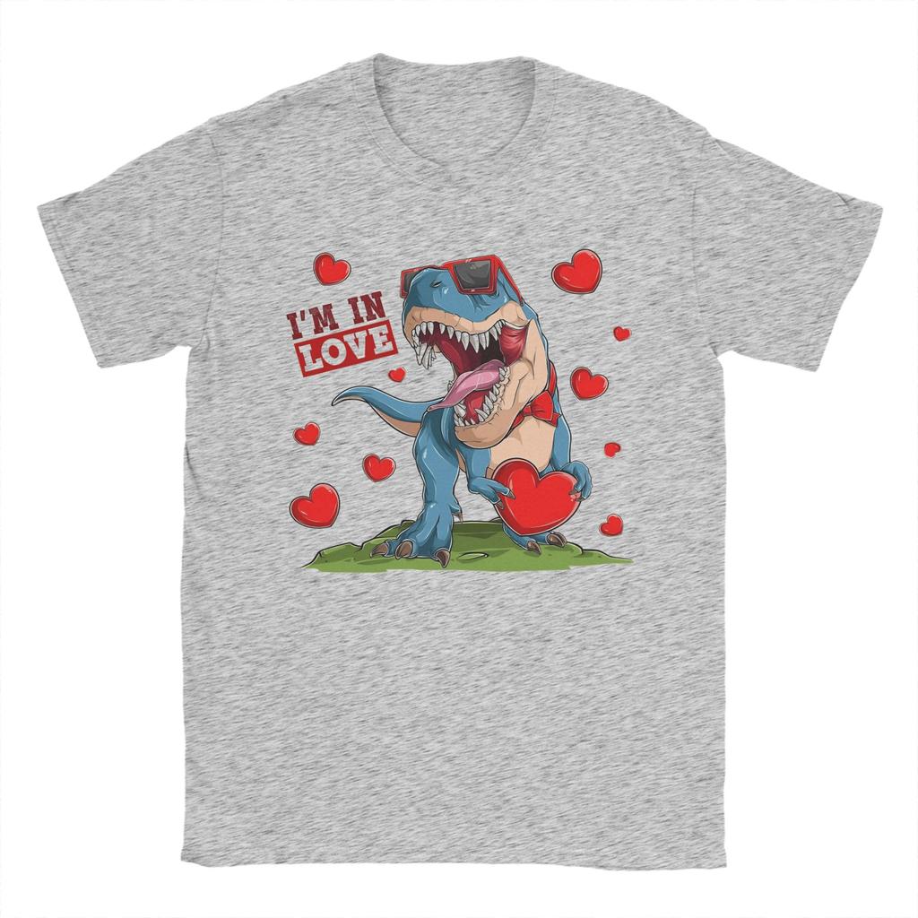 Trex Dino I Steal Hearts TShirt for Unisex  Casual Cotton Tees Crewneck Short Sleeve T Shirt New Arrival Tops