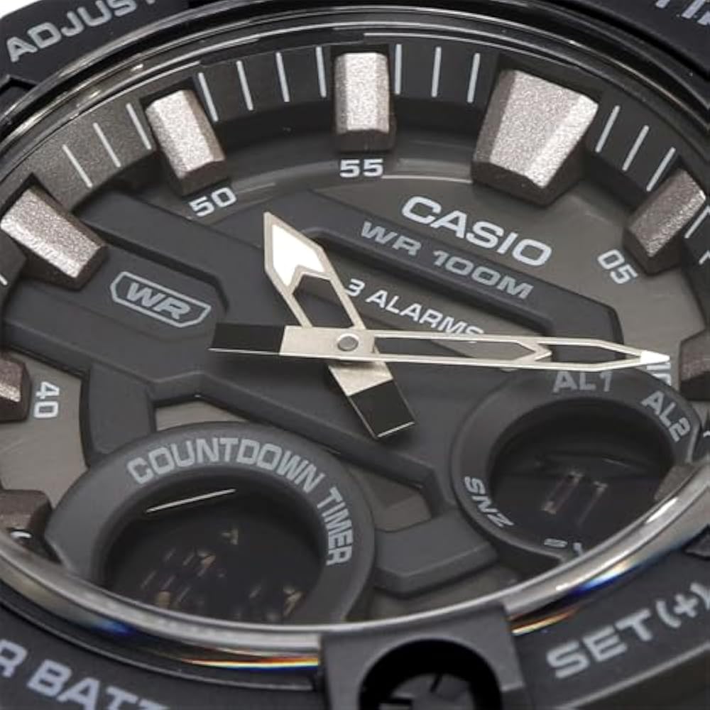 [Casio] CASIO World Time Telemea Analog and Digital Quartz Watch AEQ-120W-1BV Men's Inverted LCD ...