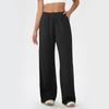 Athletic Pants Autumn and Winter Waffle Casual Long Pants European and American Solid Color Loose Wide-Leg Pants Fitness Training Long Pants for Women