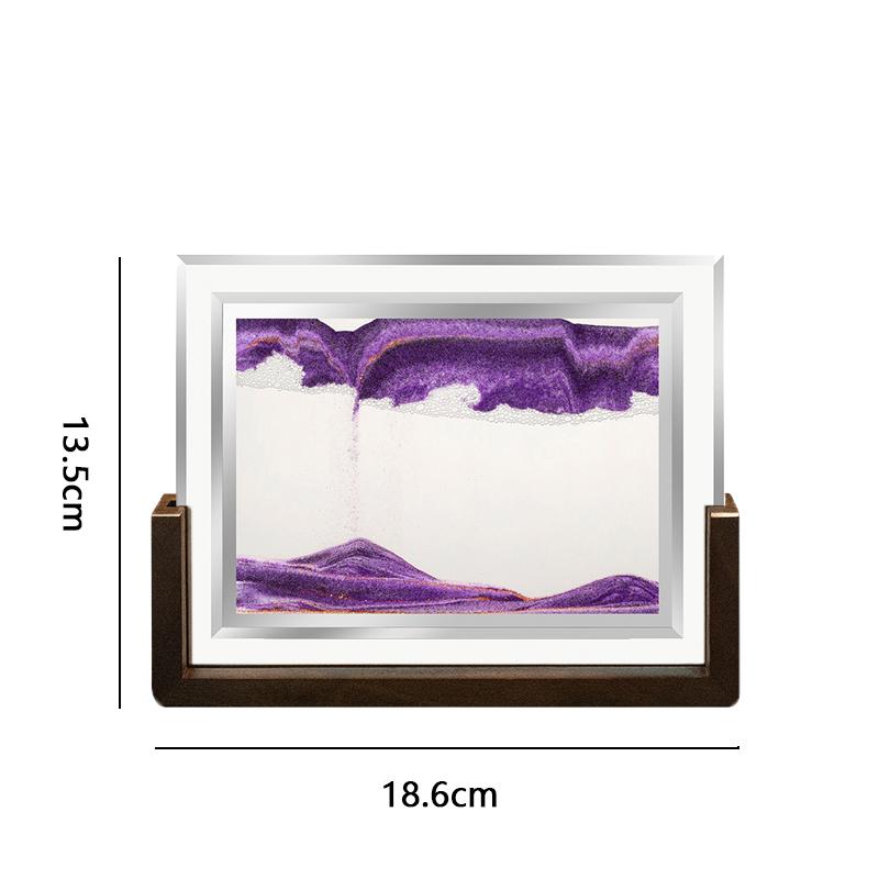 Walnut Wood Frame Sandscape Moving Sand Art Picture 3D Hourglass Quicksand Square Flowing Sand Painting Office Home Decor Gifts