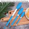 Kitchen Serving Tong Non Stick Silicone Clip Stainless BBQ Food Clamp for Cooking Grilling