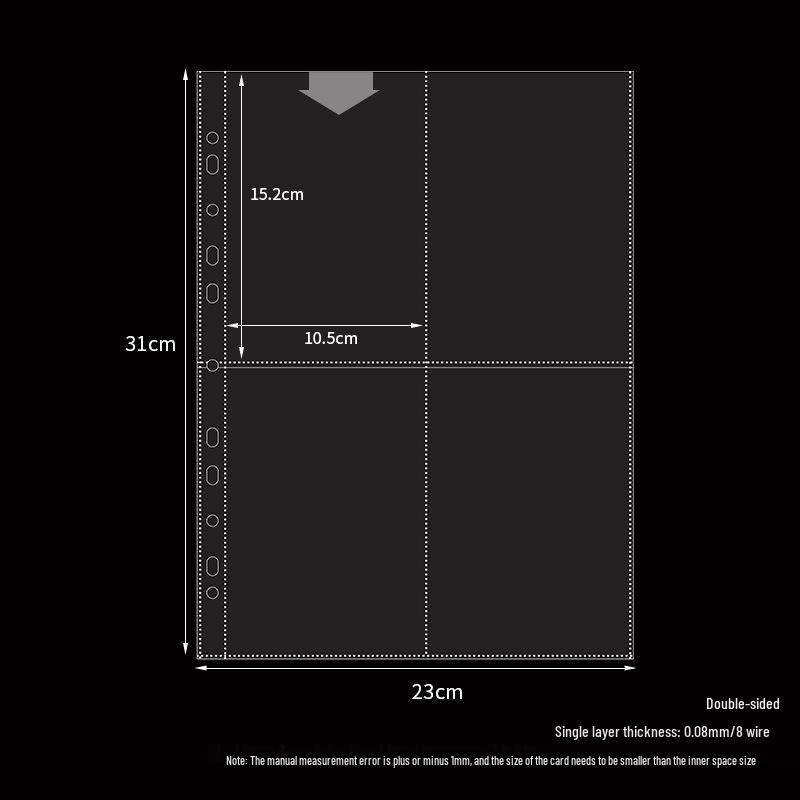 Light & Night 4-Pocket Card Album: Fits 6-Inch Polaroid & A4 Cards, High-Transparency Pages