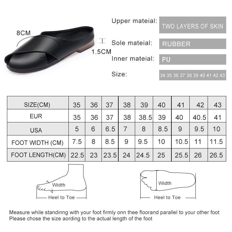 Fashion AIYUQI Slippers Women Summer Outer Wear New Genuine Leather Closed Toe Women Slippers Large Size Non-slip Slippers For Women