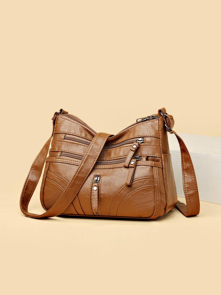 2024 Rucksack mit großem Fassungsvermögen aus weichem Leder für Frauen mittleren und höheren Alters