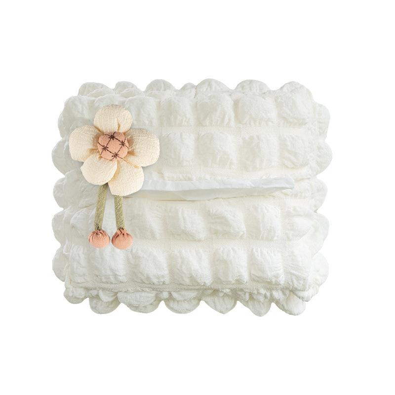 Cute Puff Fabric Hanging Tissue Box For Car Armrest Sun Visor Seat
