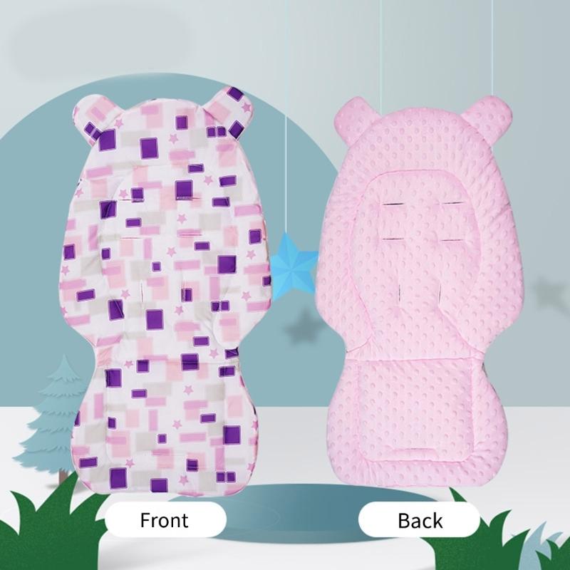 Breathable Double Sided Infant Strollers Cushion Cosy Dotted Backing Reversible Pram Seat Liner for Car Seat Swing