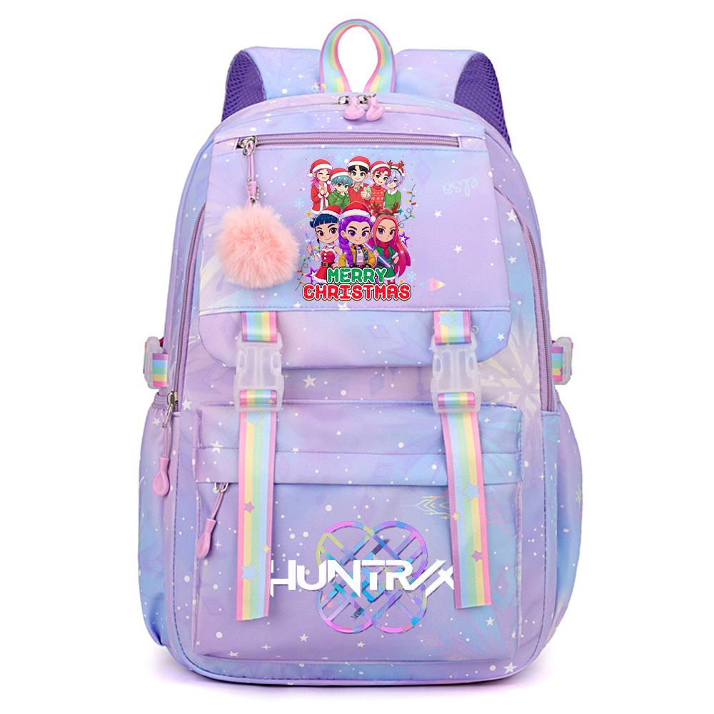 Anime Christmas K-Pop Demon Hunters Printed Large Capacity Waterproof Backpack Teenger Student Girl Boy Schoolbag Bookbag Women Waterproof Travel Bag