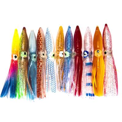 10Pcs Multicolor 8cm Squid-Shaped Fake Lure Bionic Soft Bait for Outdoor Fishing