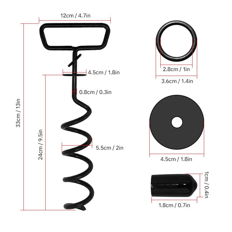 Heavy-Duty Spiral Tent & Trampoline Ground Stakes for Yard & Dog Anchoring