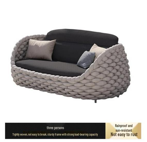 Rattan Weave Outdoor Sofa Set for Garden Terrace and Sunroom