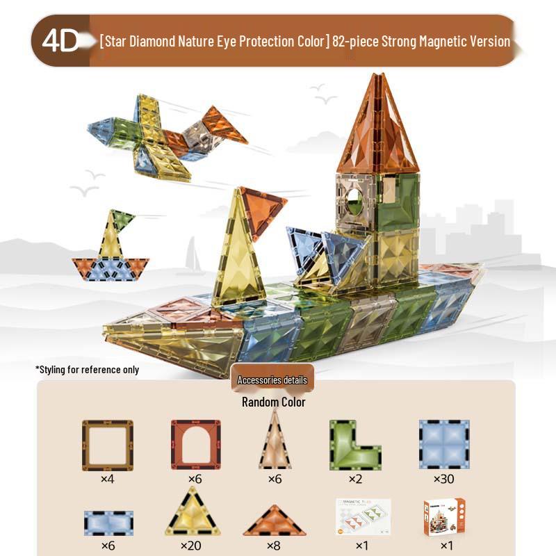 Emerald Magnetic Window Tiles: Children's Educational Building Blocks