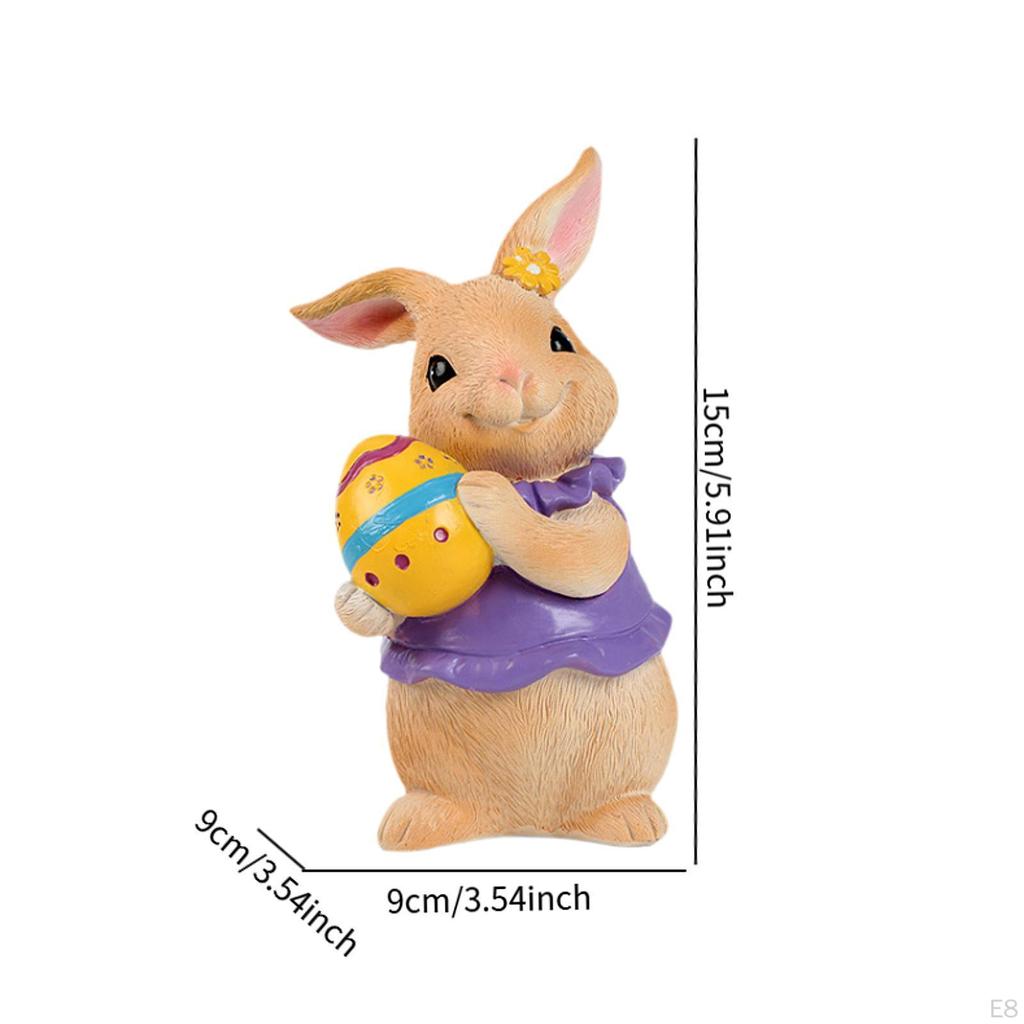 Bunny Figurine for Easter, Rabbit Sculpture Tabletop Decoration