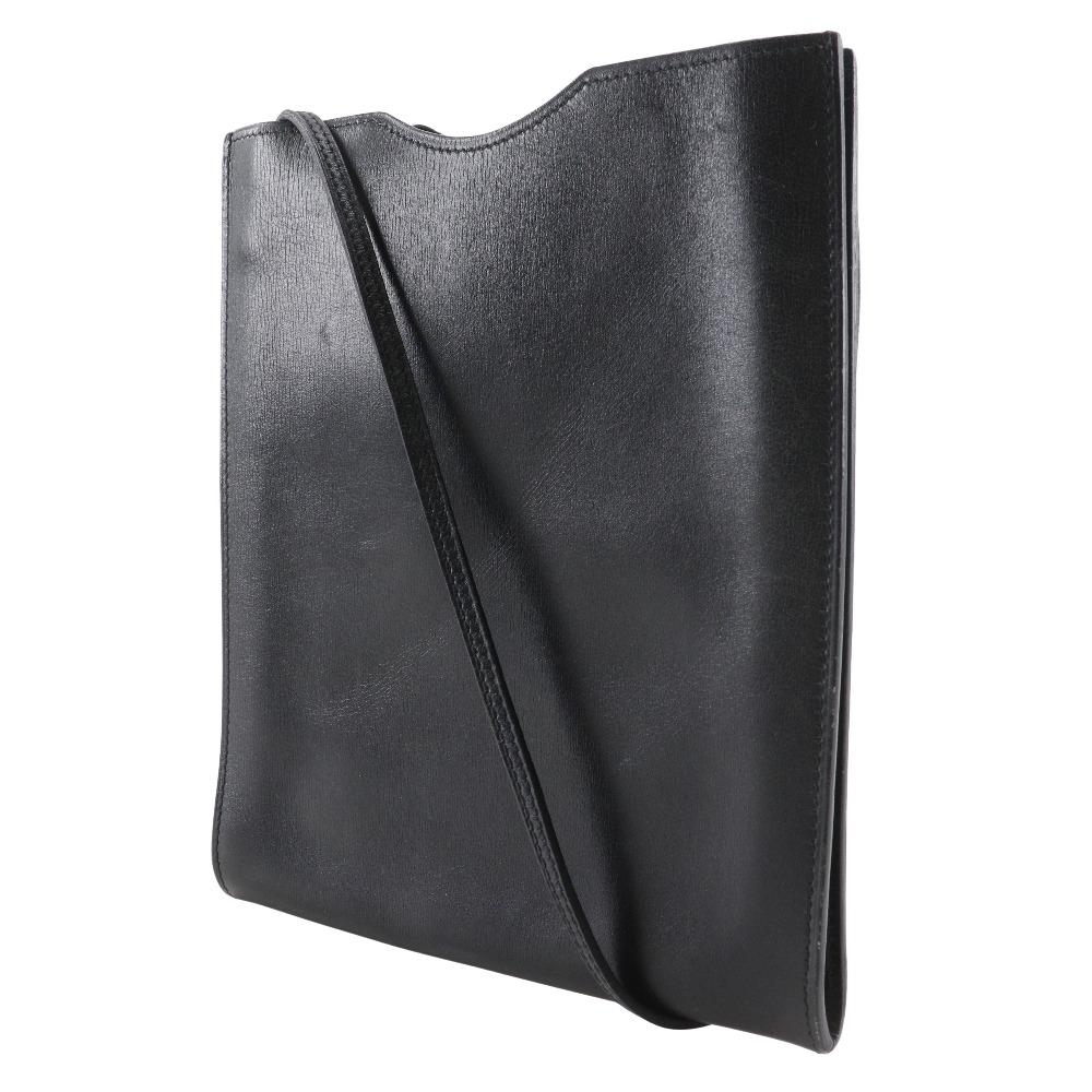 HERMES Onimetu Shoulder Bag black Calfskin unisex Used