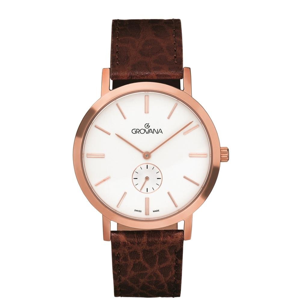 

Grovana Kensington Leather Strap Silver Dial Quartz 1050.5562 Men s Watch