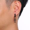 WKOUD Punk Black Multiple Styles Stainless/Titanium Steel Stud Cross Earrings Men Women Gothic Street Pop Hip Hop Ear Jewelry