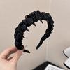 Pleated Fabric Headband for Women 1Pcs Non Slip Toothed Hair Band with Rhinestones Elegant Accessory for Daily Wear
