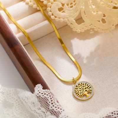 Hot-selling Necklace for Women's Versatile Tree of Life Snake Bone Chain Necklace