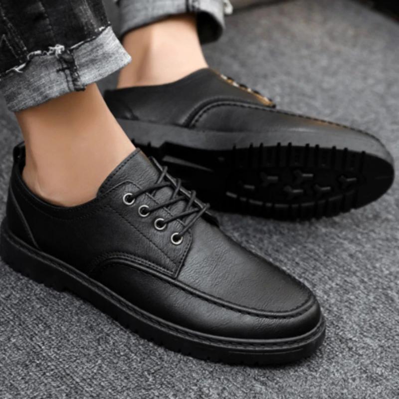 Fashion British Style Men Casual Shoes Quality Comfort Men Leather Shoes Soft Wear-resistant Male Social Dress Shoe Chaussure Hommes 44