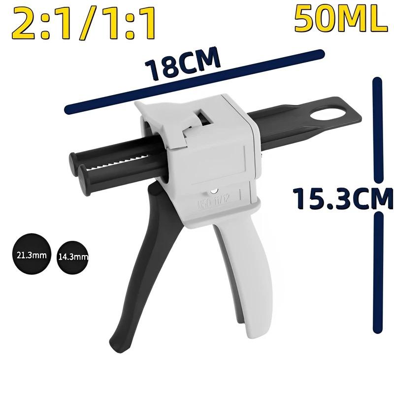 AB Epoxidklebepistole 50ml Kartuschenapplikator Universal Zwei-Komponenten Griff Dichtmittelklebepistole Passend für Gemischt 1:1/2:1 AB