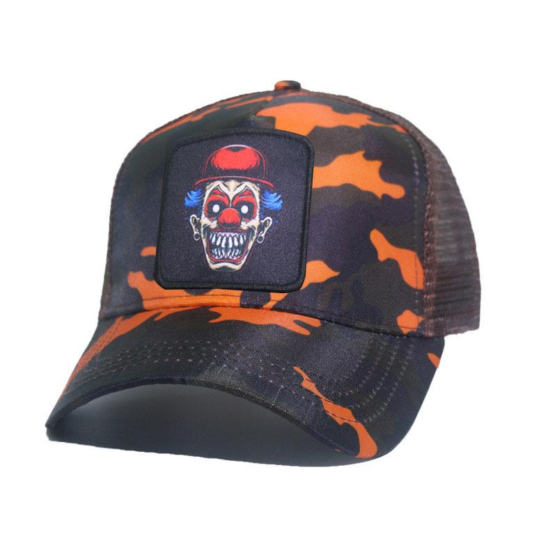 Trendy Fashionableable Clown Embroidery Stitched Baseball Cap For Men And Women, Backless Hip-Hop Hat, Summer Breathable Mesh Sun Gorras Unisex Str