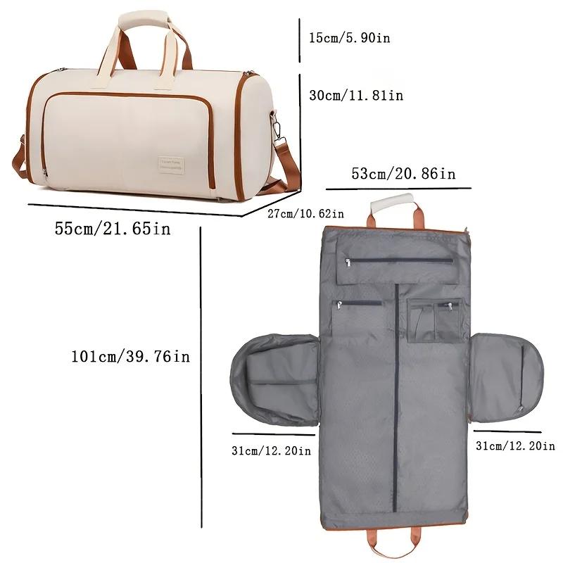 60L Large Travel Bag for Women, Dry Wet Separation, Shoe Compartment. Ideal for Sports & Holidays!
