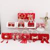 Red Ruffled Fun Bow Purse For Girls With Cozy Polyester Interior And Playful Appeal For Any Occasion