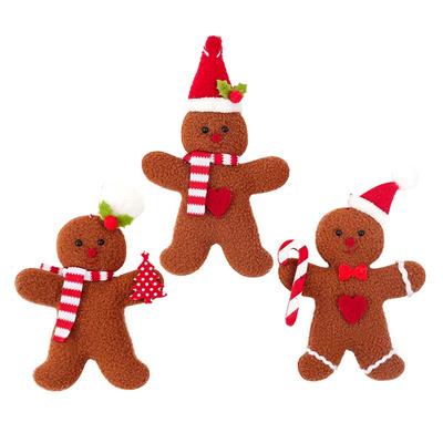 3 Stück Weihnachten Lebkuchenmann Puppe Anhänger Weihnachtsbaum Hängende Ornamente Weihnachtsdekorationen für Zuhause Neujahr Kindergeschenk