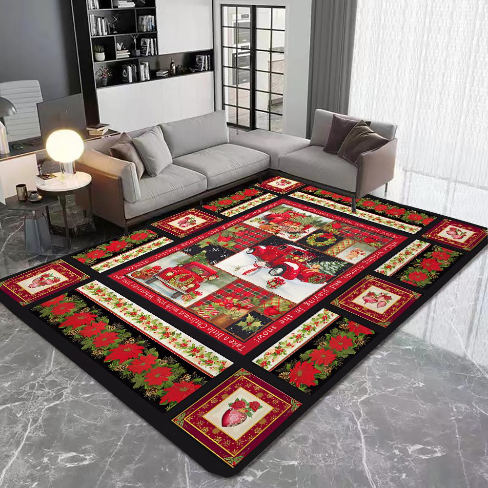

Рождественский ковер с принтом красного грузовика, рождественский декоративный ковер для спальни, нескользящий моющийся коврик для пола для дома, гостиной, ванной комнаты 40X60cm-16x24in